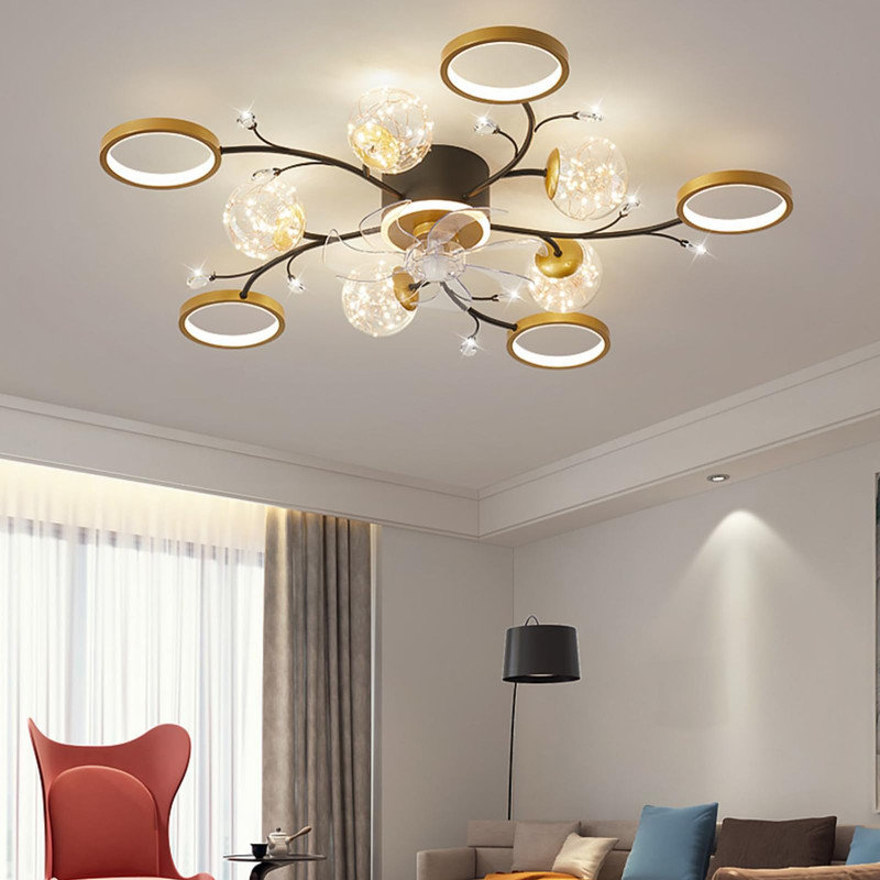 Jacionna 41.3'' Ceiling Fan with 10 LED Lights