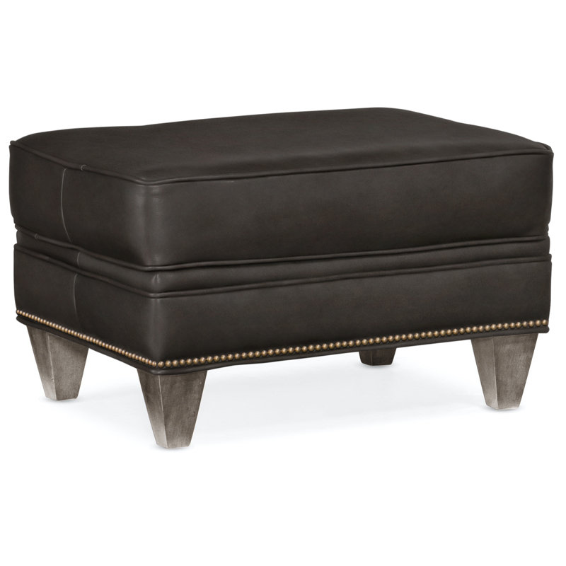Reddish Ottoman, Natural, Stone, Aline Light Gray Stonewash Genuine Leather