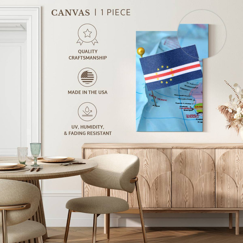 Borges Cape Verde Flag And Map, 51" H x 34" W