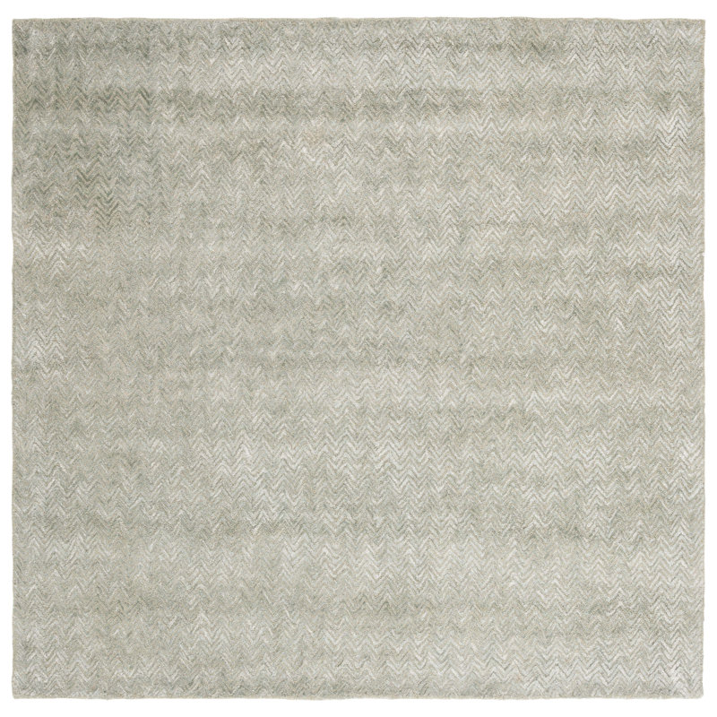 Niculeta Hand Tufted Wool Chevron Rug, Square 6'