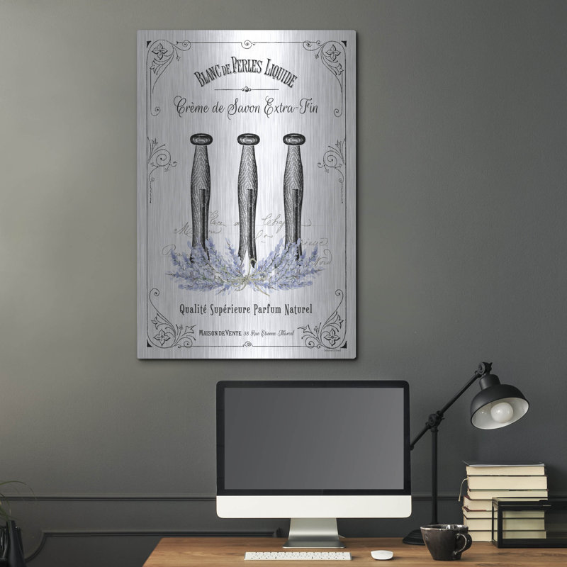  «French Laundry Chiffons» par Art mural en métal à lettres et doublées, 24 po x 36 po