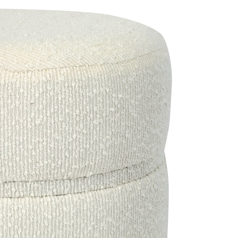Lacquey Upholstered Ottoman, White