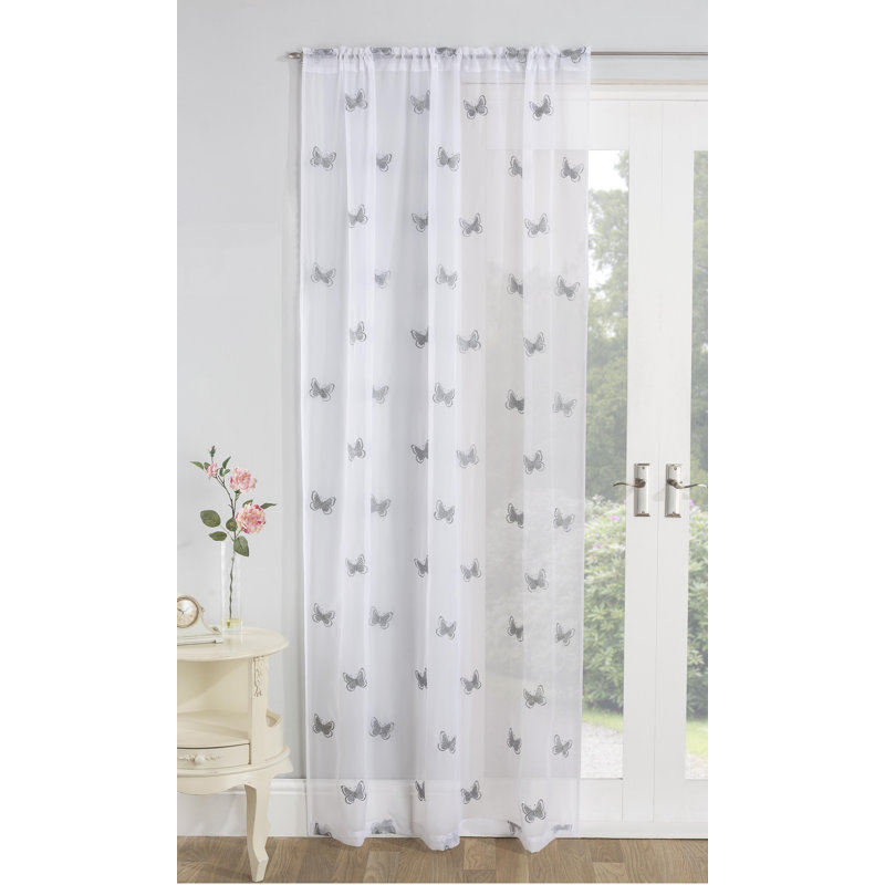 Adison Sheer Curtain Single Panel, Natural, 140 W x 137 D cm