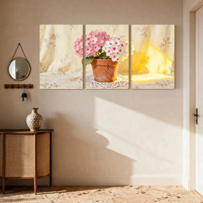 Ensemble de 3 impressions sur toile hydrangées