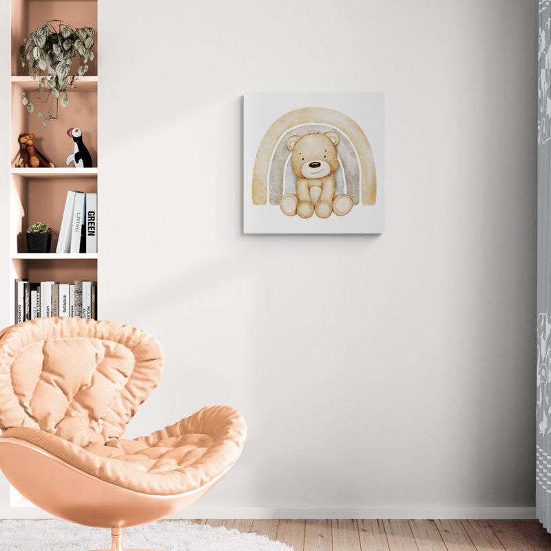 «Sweet Bear Rainbow», reproduction d'art sur toile tendue, 2424