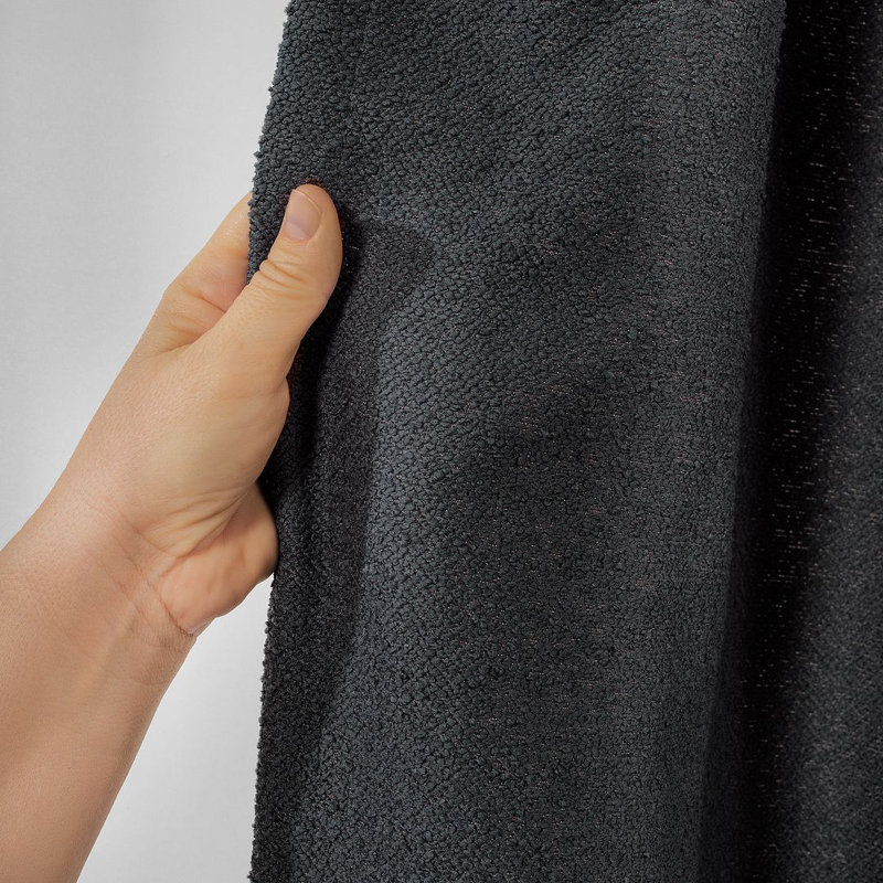Extra Long & Extra Wide Polyester Decorative Curtain Single Panel, 52" W x 192" L, Anthracite