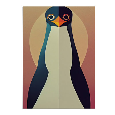 Symmetrical Penguin Abstract - Wall Art