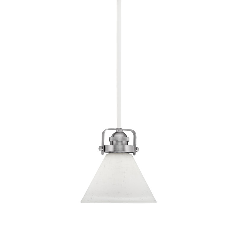 Mini-luminaire suspendu Easton, Blanc / nickel brossé