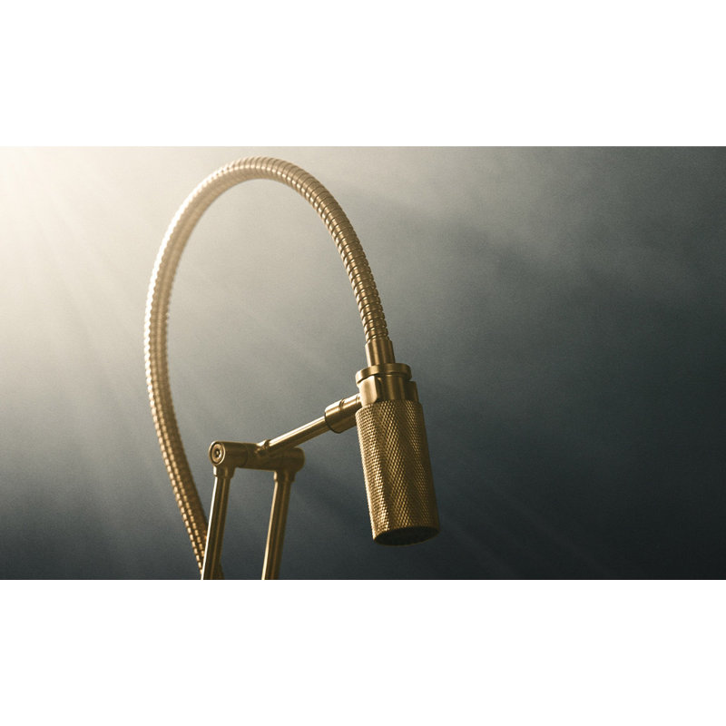 Litze® Articulating Faucet with Finished Hose, Luxe Gold