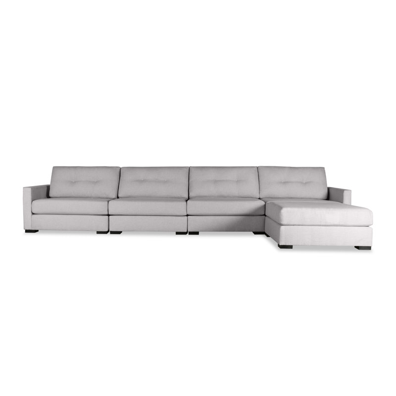 Bruan Upholstered L-Shaped Sectional, Right Hand Facing, Grey Revolution®