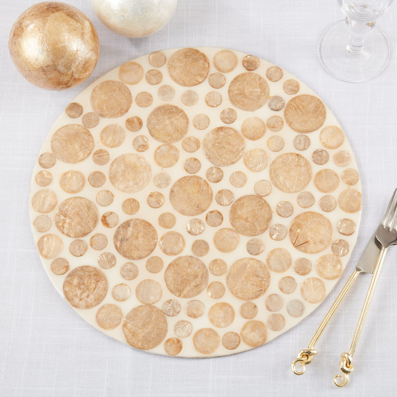 Talaria Collection 50% Capiz Shell - 50% Resin No Pattern Round Placemat