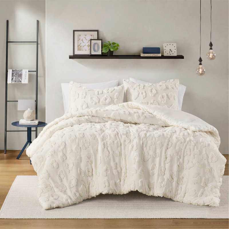 Ensemble de housse de couette en chenille à texture douce pour animaux pour lit double / grand, certifié OEKO-TEX et lavable à la machine