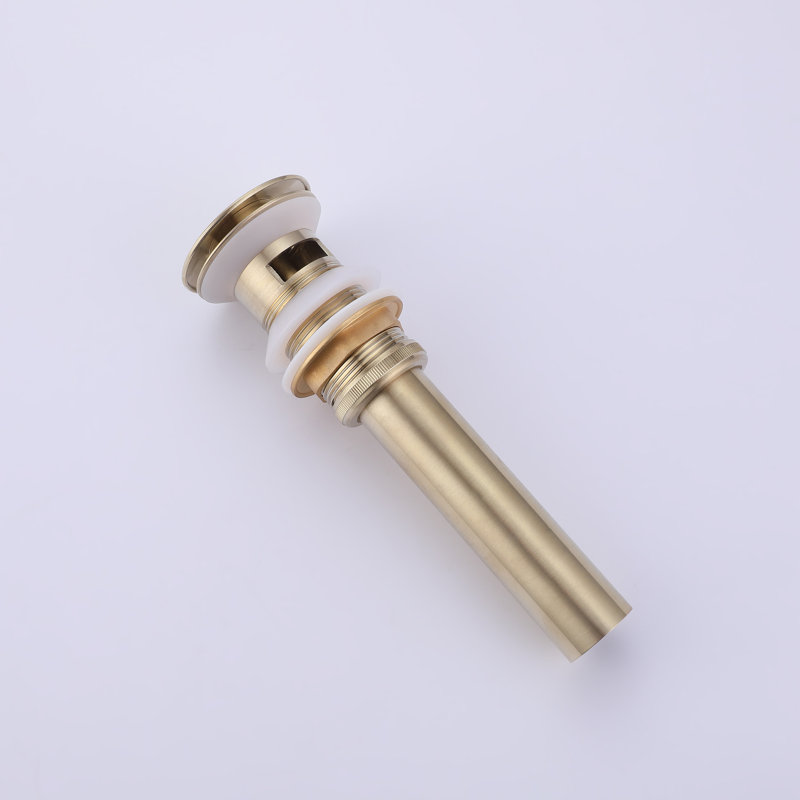 Pop-Up Bathroom Sink Drain Stopper with Overflow, Brushed Gold