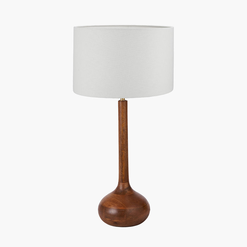 Table Lamp, 29.13" H x 13.78" W x 13.78" D, White, Linen