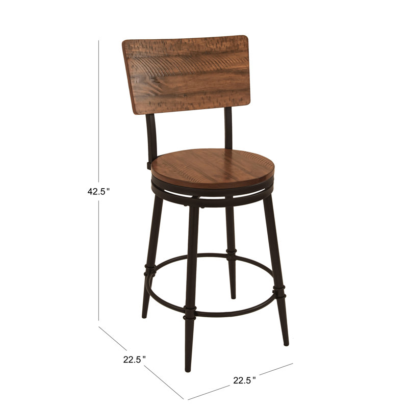 Walter Swivel Counter Stool with Metal Frame