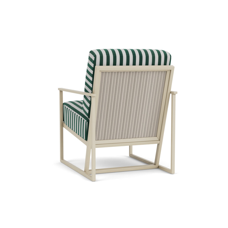 Summit Outdoor Lounge Chair, Linen, Linen, Safari White Stripe