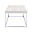 Table basse en chêne clair et chrome avec base ouverte