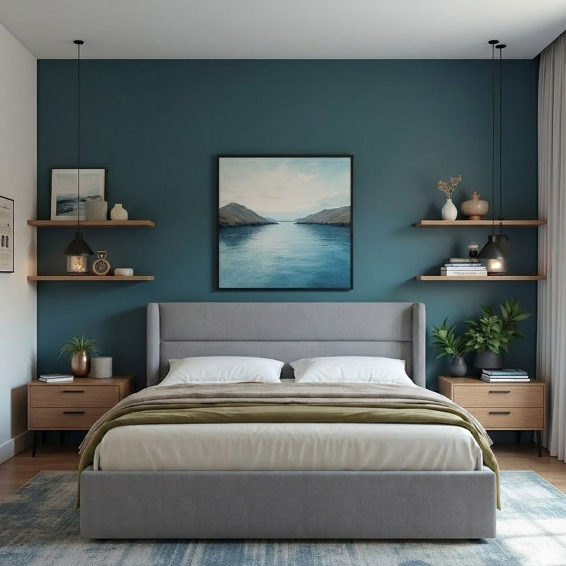 Lit plateforme tapissier avec rangement Gaillarde, Gris olive clair, Très grand