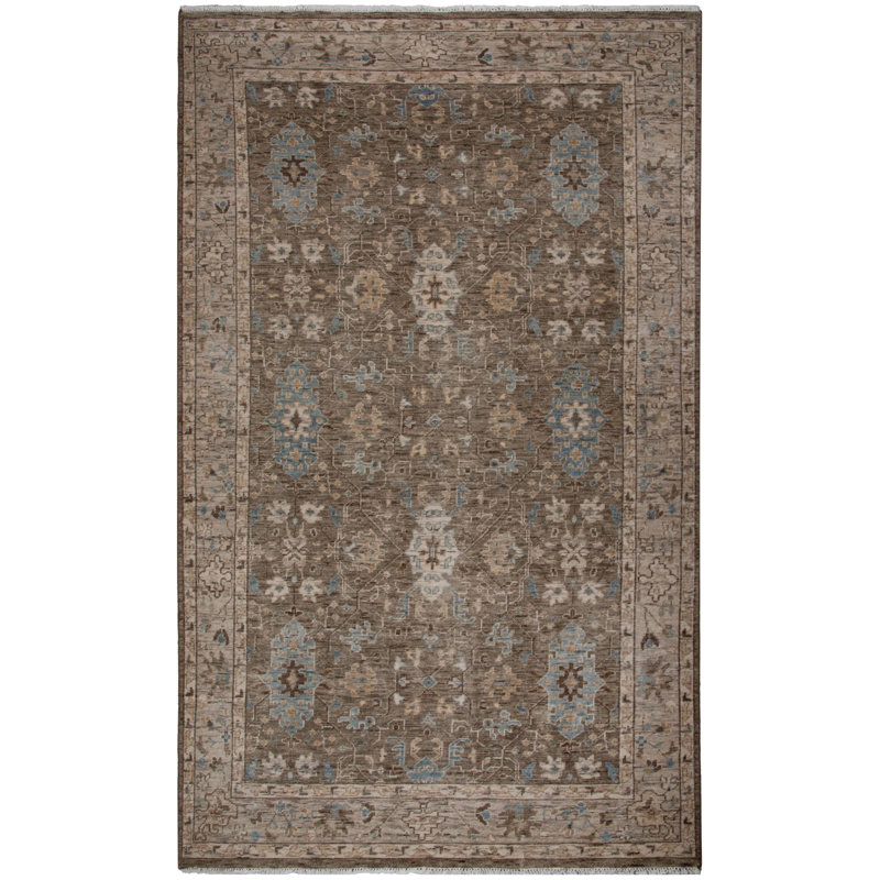Tapis 100% laine noué à la main, Tapis de couloir 4 pi 6 po x 9 pi