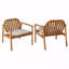 Ensemble de 2 fauteuils club d'extérieur en bois d'acacia avec coussins beiges