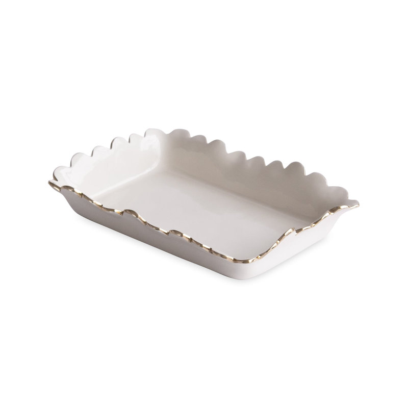 ENCANTO Colette Luncheon Napkin Holder (Cream), 2" H x 6.75" W x 10" D
