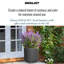 Concrete Effect Frostproof Outdoor Plant Pot, Garden Flower Pot, Cylinder Round Garden Planter with Drainage Holes, Outdoor Planter with Ribbed Pattern-93635348-93635350