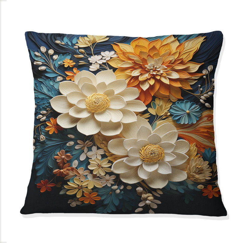 Coussin Orange Botanical Whirlwind II - Abstract Botanicals
