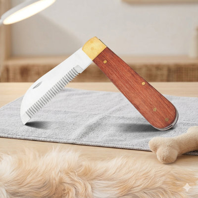 Hand Stripping Tools For Horse & Dog Grooming, Shedding Blade For Removing Horse Bot Eggs, Right-Handed Fold-Up Design