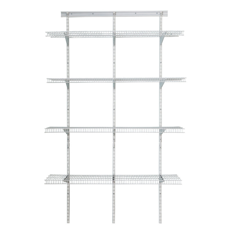 Adjustable ShelfTrack 4 Shelf Kit up to 1.2m Wide for Pantry, Garage or Utility Wire Heavy Duty 40cm Deep Shelving