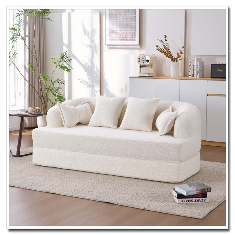 Canapé-lit pliable, canapé-lit convertible 70 po, Blanc lait