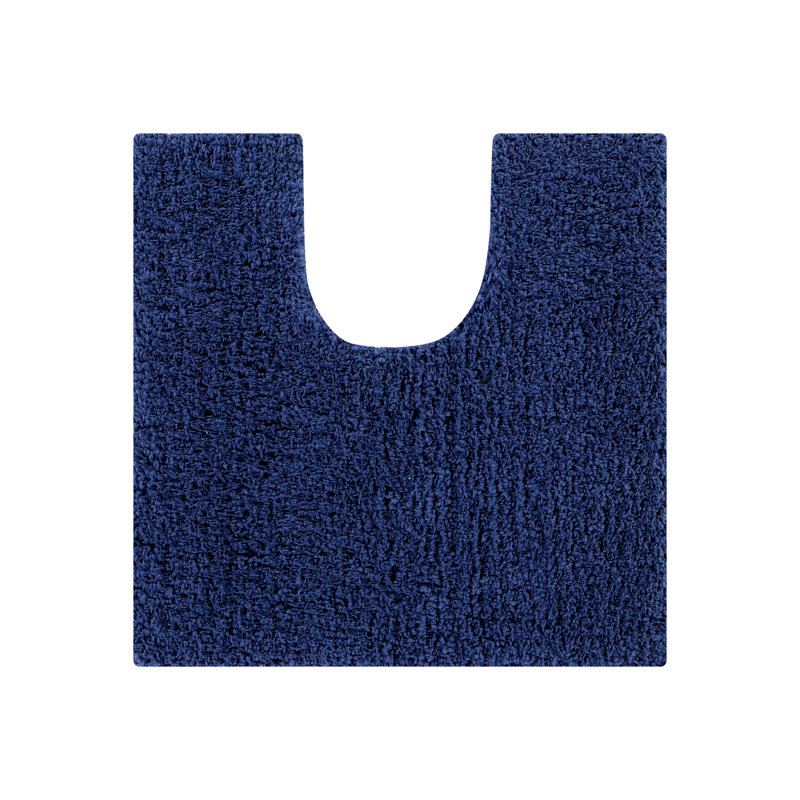 Berrywood Micro Polyester Tufted Rectangle Non-Slip 20" x 20" Contour Mat / U Shaped Bathroom Rug, Navy
