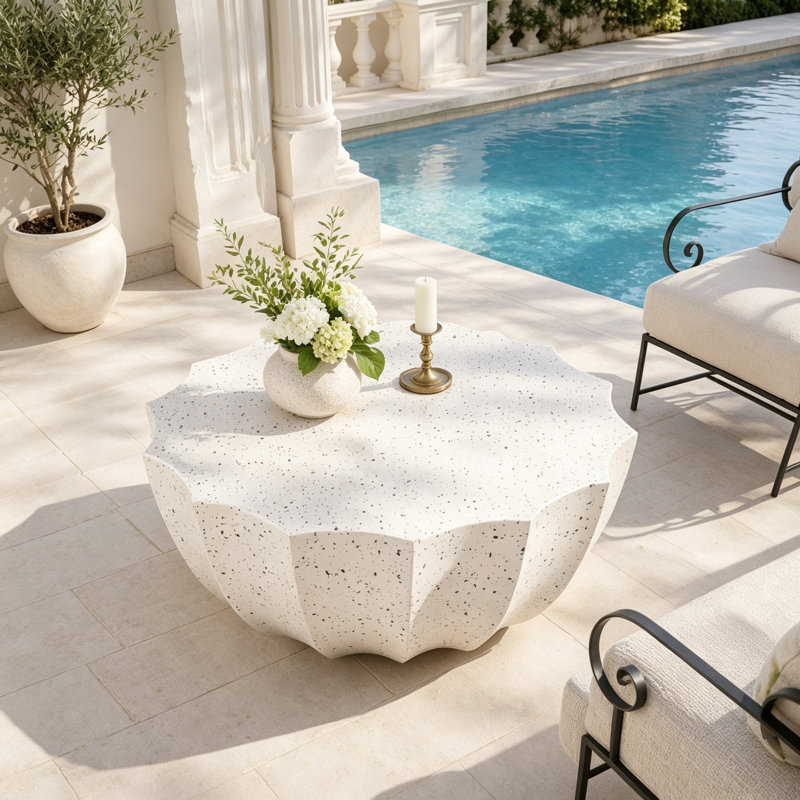 Table basse moderne et imperméable, Blanc