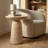 Tithi Stylish Decorative End Table with Faux Travertine Marble Effect Stone Elegant Interiors for Indoor and Outdoor Spaces-638668276-638911124