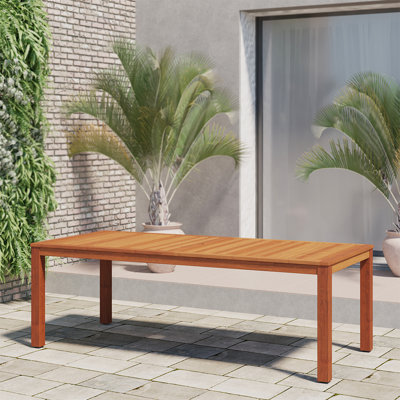 Audranna Rectangular Eucalyptus Outdoor Dining Table