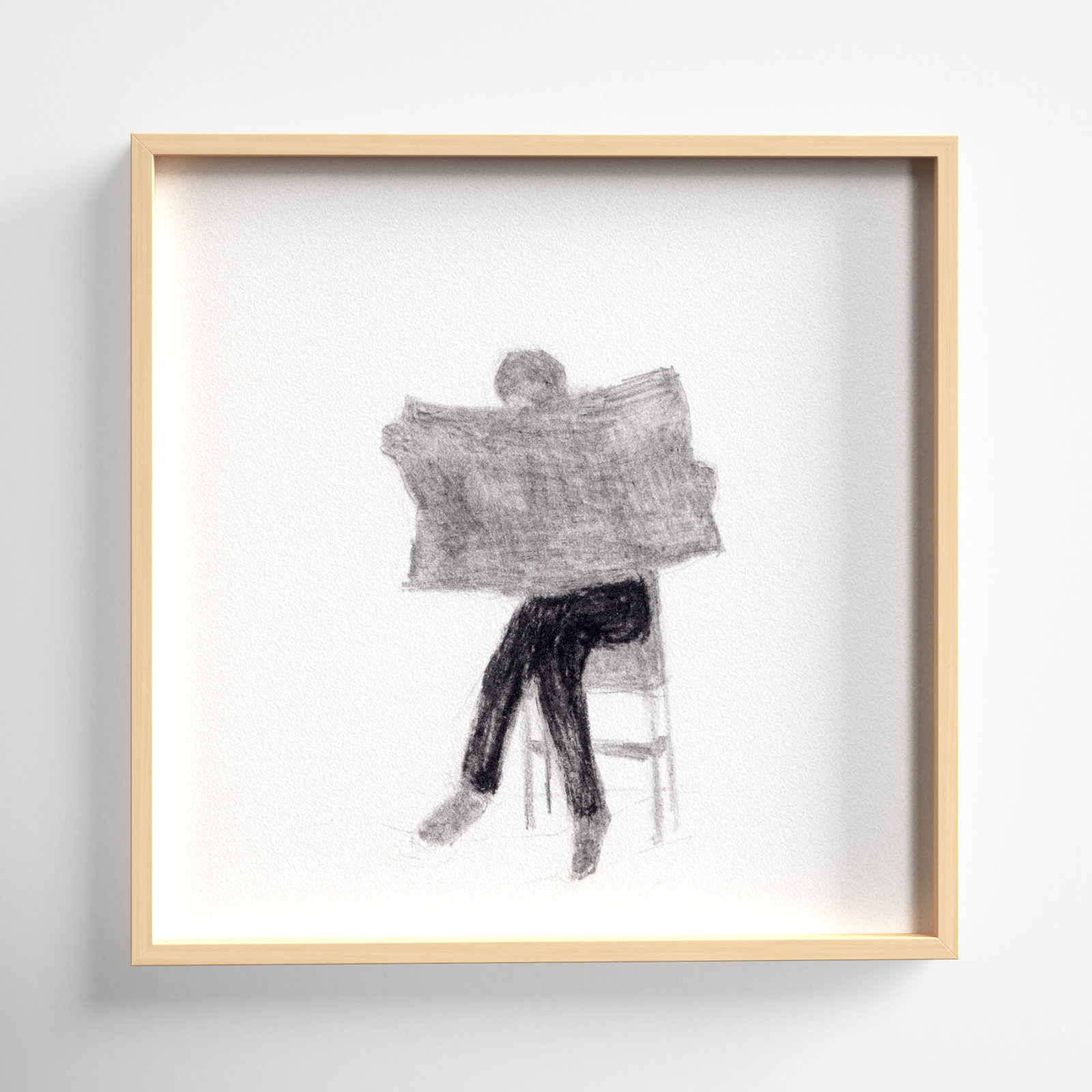 I Read The News Today by Simon Schneiderman, 16" H x 16" W, Brown