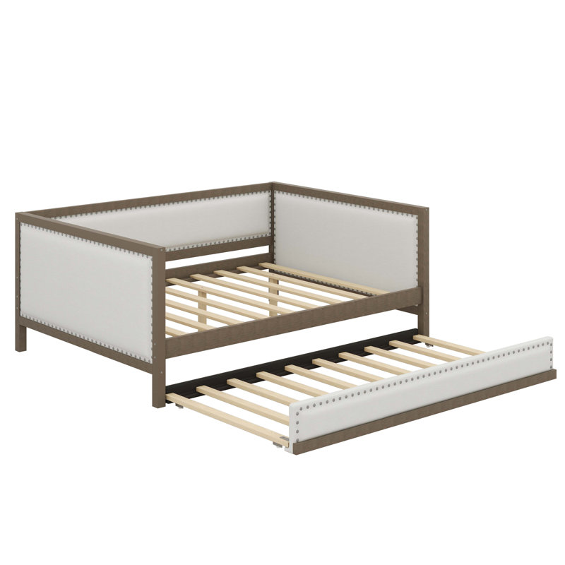 Full Size Upholstered Daybed With Pull Out Trundle