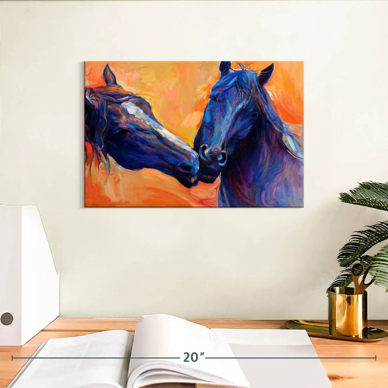 Brampt Blue Horses, 8" H x 12" W