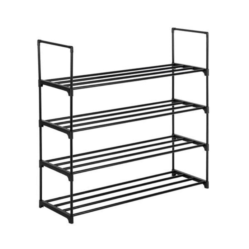 20 Pair Stackable Shoe Rack, Black