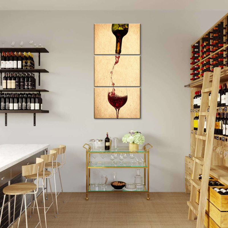 «Versing Wine», reproduction sur toile, H 12 po x l 27 po x P 1 po