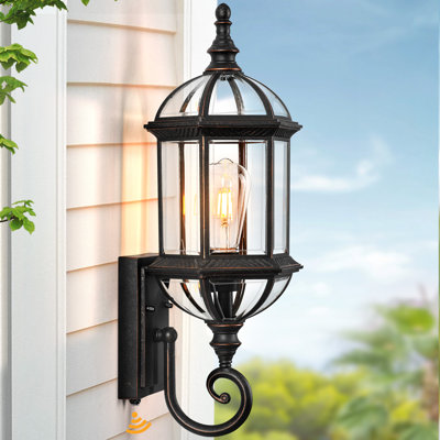 22" Large Dusk to Dawn Outdoor Lighting, Oil Rubbed Bronze Outdoor Wall Lights