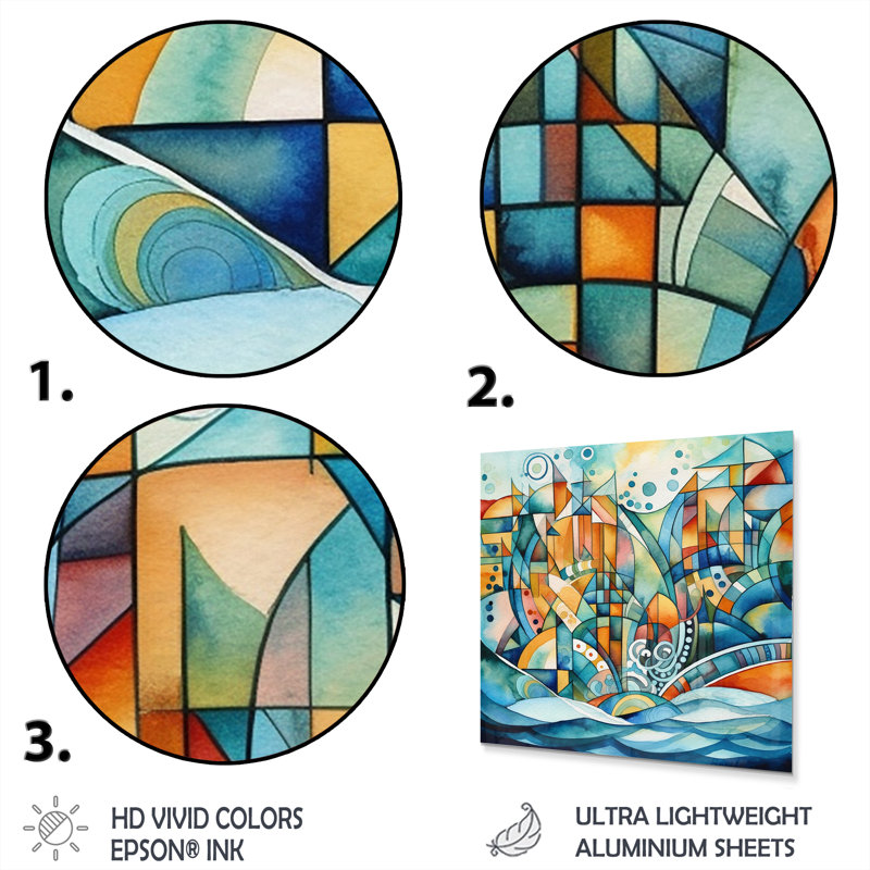 Modern Abstract Wall Decor, 23" H x 23" W x 1" D