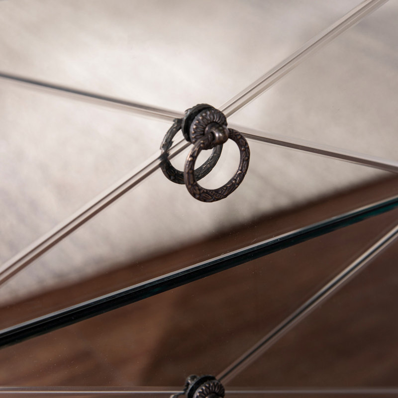 Table de bout en miroir avec tiroirs