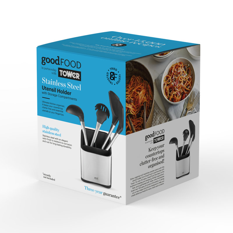 Stainless Steel Square Utensil Crock