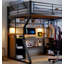 LED Metal Gaming Loft Bed With Open Storage