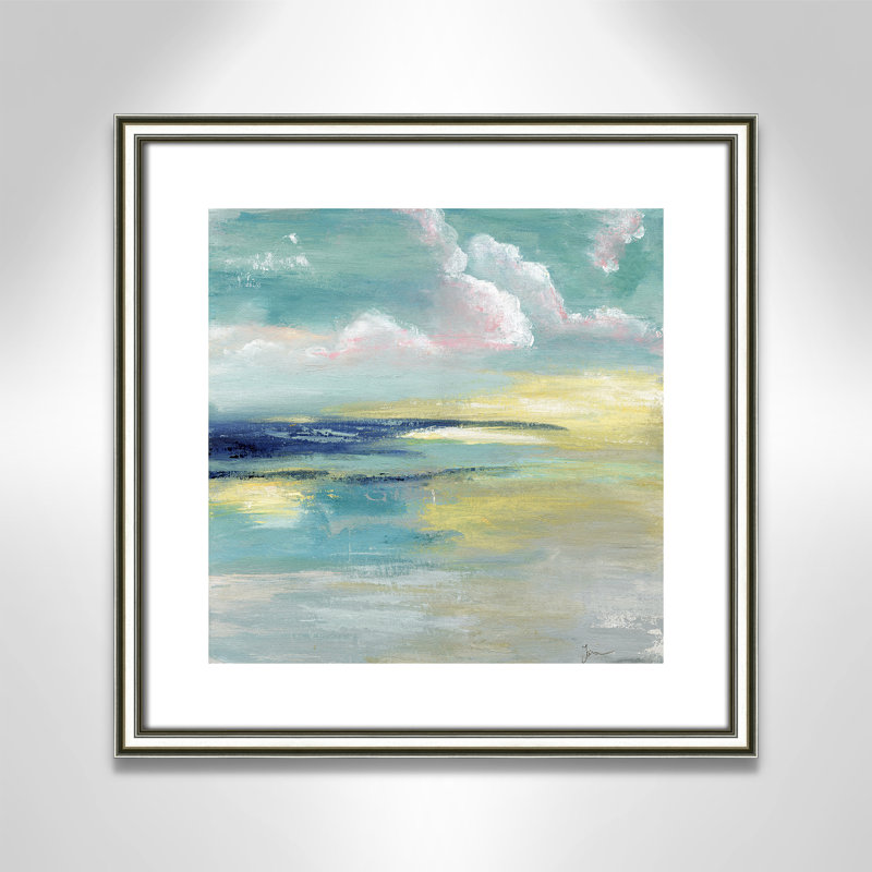 «Bertie Ocean View» par Tava Studios - reproduction d'art, Papier avec cadre argenté, H 18,25 po x l 18,25 po x P 0,88 po