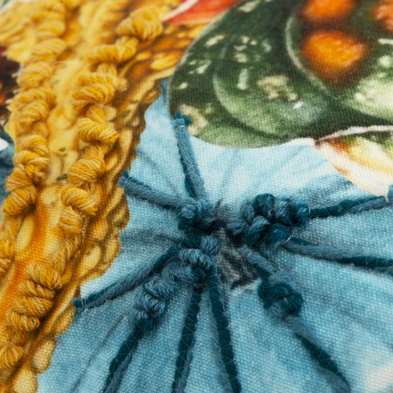 Embroidered Cotton Throw Pillow