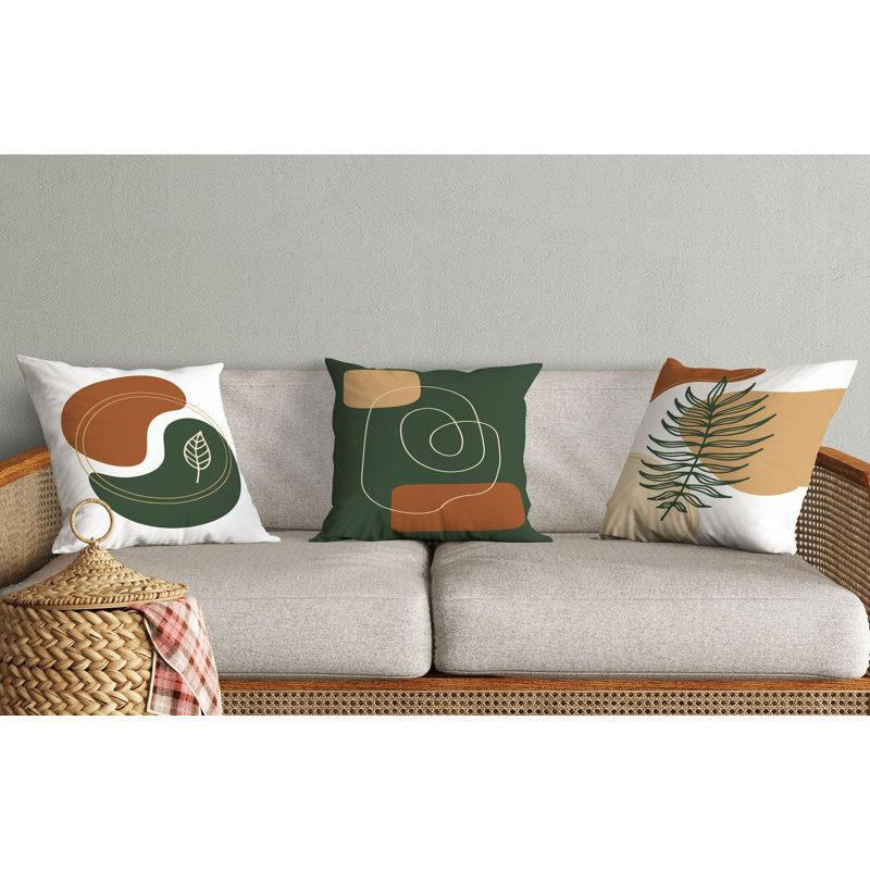 Stylish Cushion Cover Set (3 Pieces), 17.0 x 17.0 Inches, 50% Cotton / 50% Polyester | Machine Washable, Ironable, Digital Print Design | Perfect for Home Decor, Living Room & Bedroom Accents