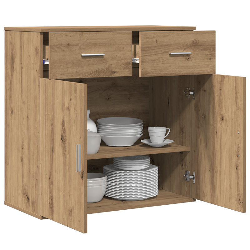 Sideboard 79 X 38 X 80 Cm Engineered Wood, Artisan Oak