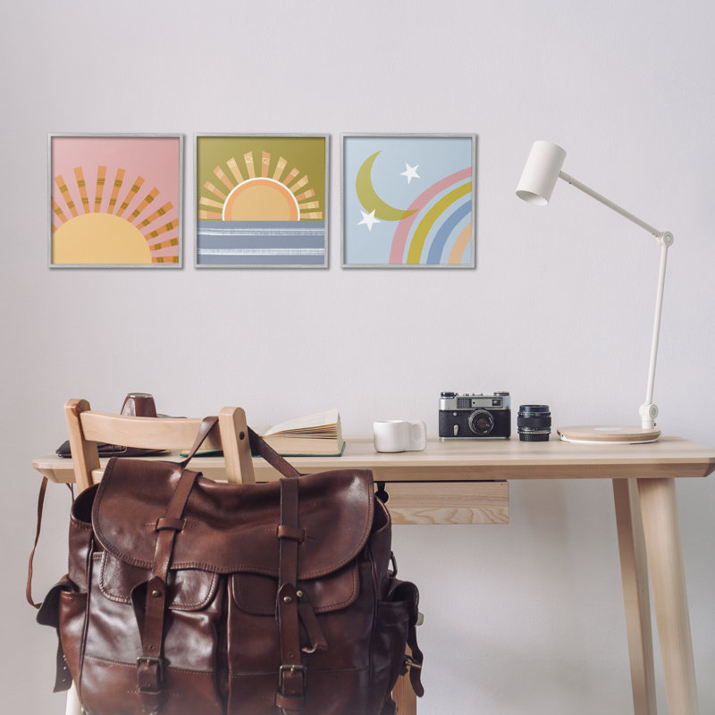 «Rising Sun & Moon», ensemble de 3 estampes numériques par Tina Finn, Estampe numérique Farmhouse, H 12 po x l 12 po