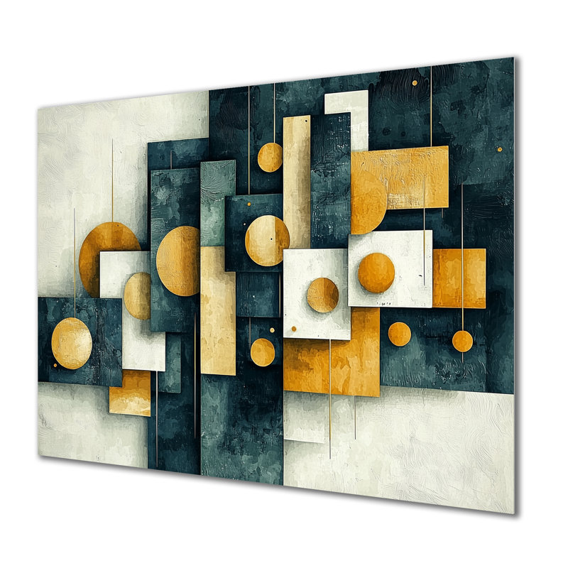 Dynamic Square Of Abstract Geometric Maze I - Modern Metal Wall Art, Suprematism Metal Print, 30" H x 40" W x 0.84" D
